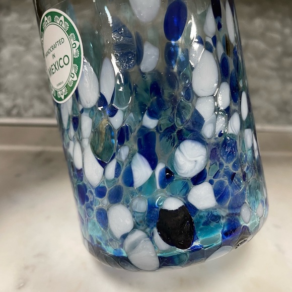 Confetti Multicolored Recycled Handblown Glass Hiball Glass Set of Two 19 oz NWT - Picture 6 of 8